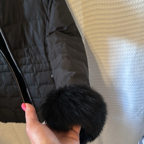 Marvin Richards, black winter coat W rabbit fur trim size PP fits like a small - Picture 5 of 13